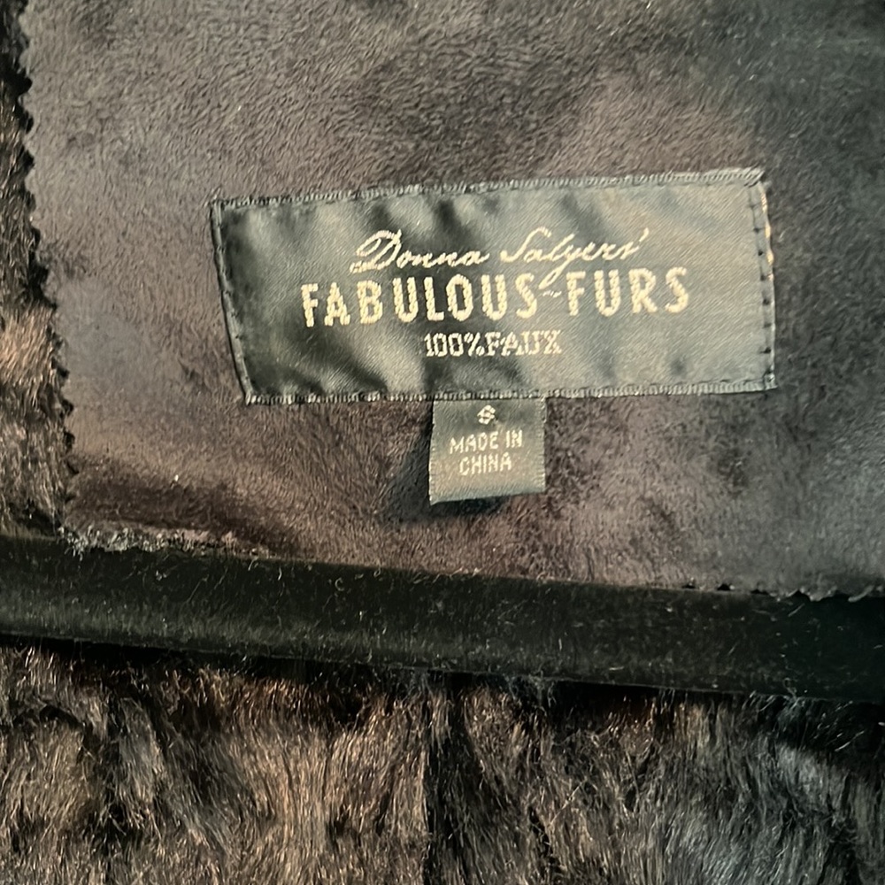 Fabulous Furs Black Faux Shearling Coat - Picture 5 of 8